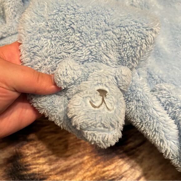 Carter’s Baby Boys Bear Fleece Snowsuit Size 9 Months Blue w/ Hood Light Blue - Picture 3 of 8